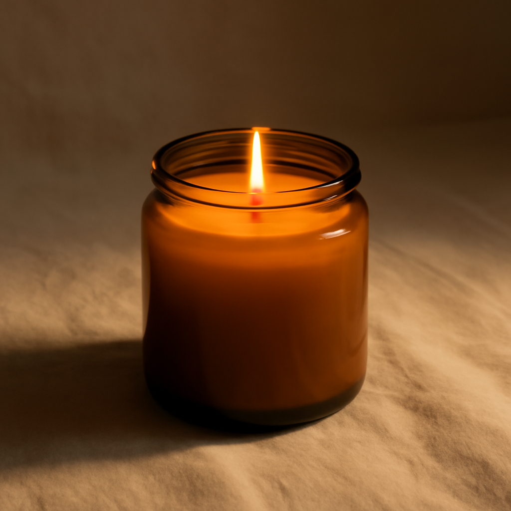 Amber jar candle with oud and sandalwood