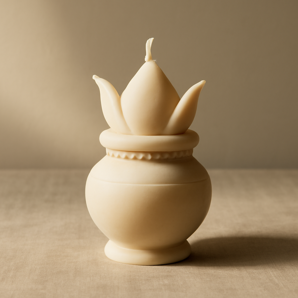 Kalash sculpted candle with a tactile, hand-poured finish