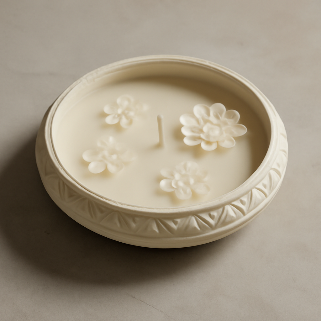 Urli sculpted candle with a decorative hand-poured form