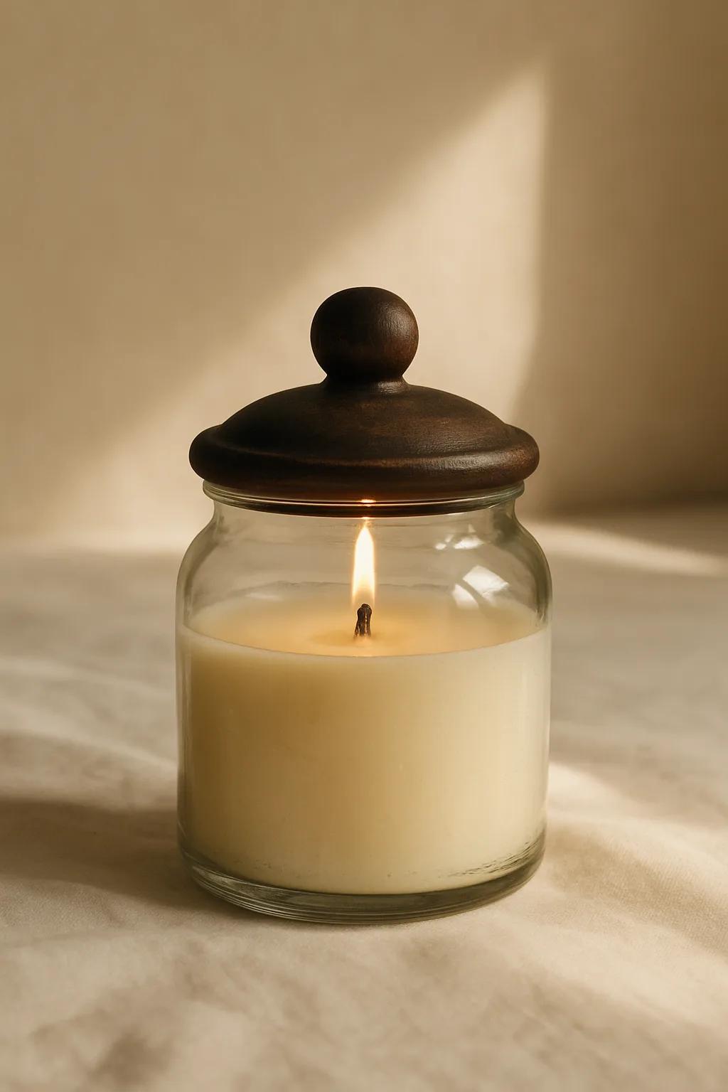 Scented dome jar candle in a modern dome-shaped jar
