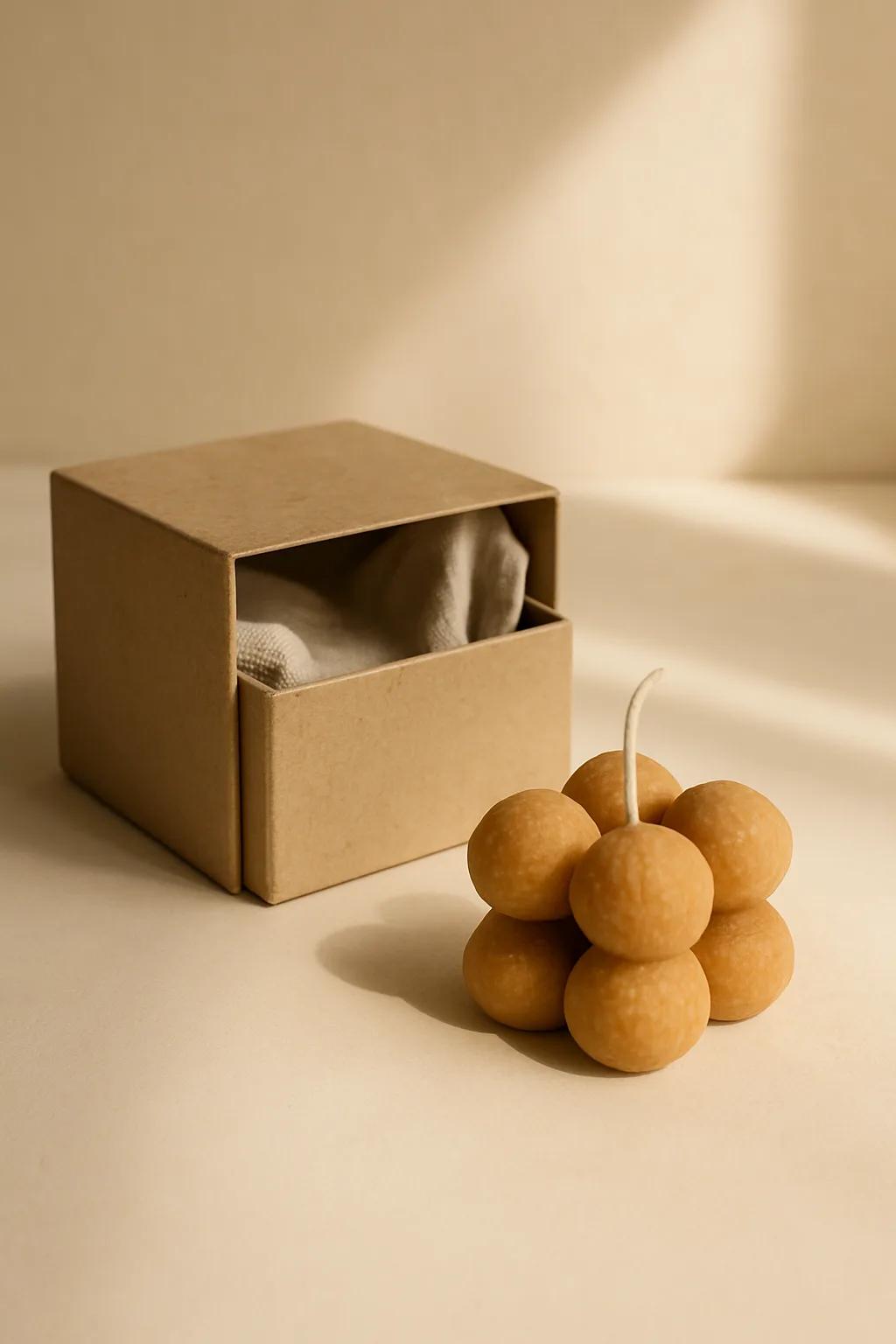 Pack of 8 laddu-shaped scented candles in an elegant box