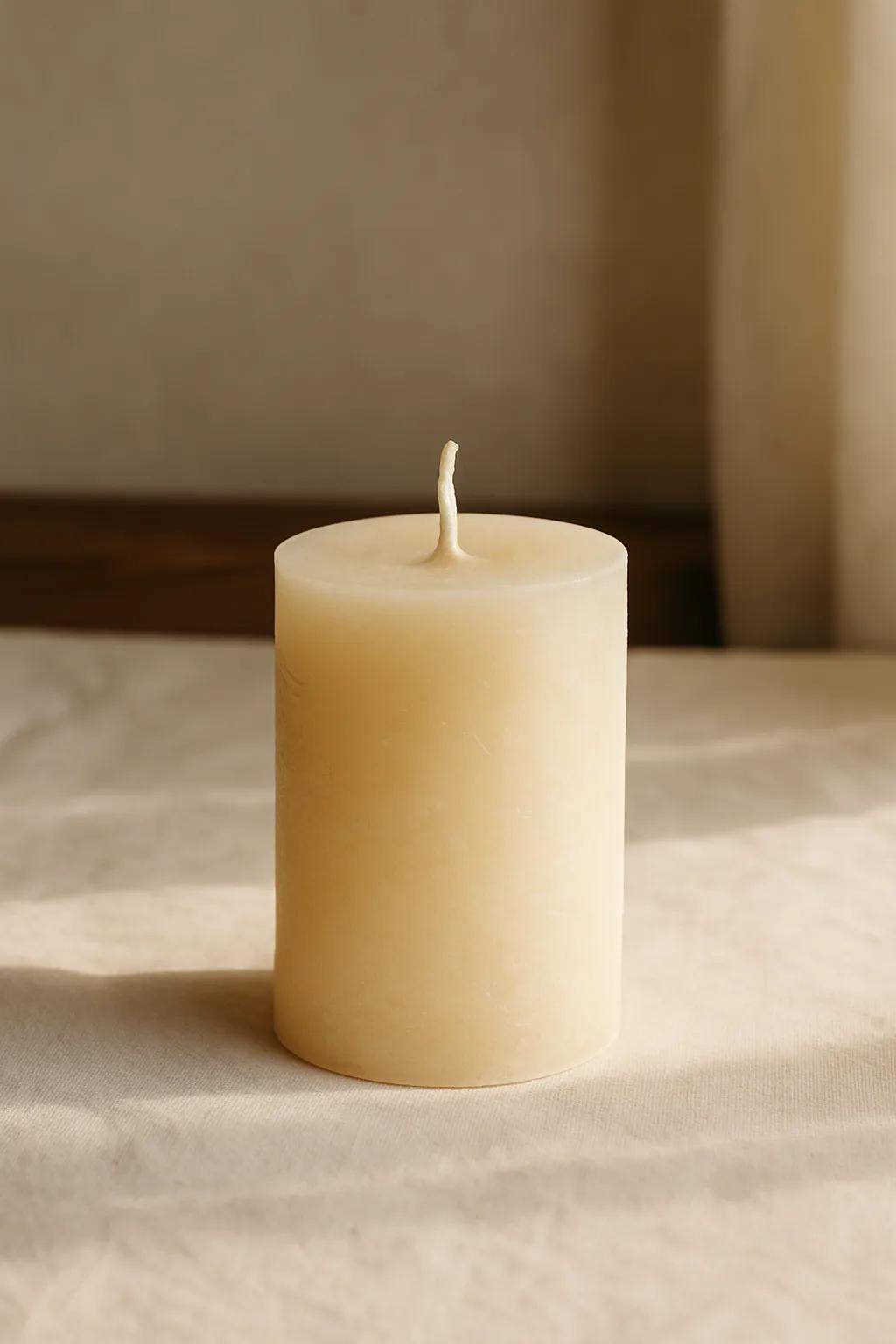 3-inch scented pillar candle with a clean classic shape